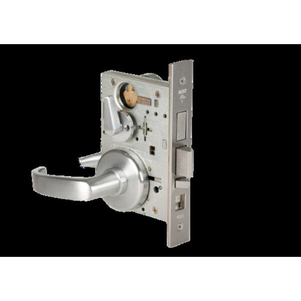 Mortise 45H Lock, Entry, Lever, Rose, Satin Chrome AM, RH