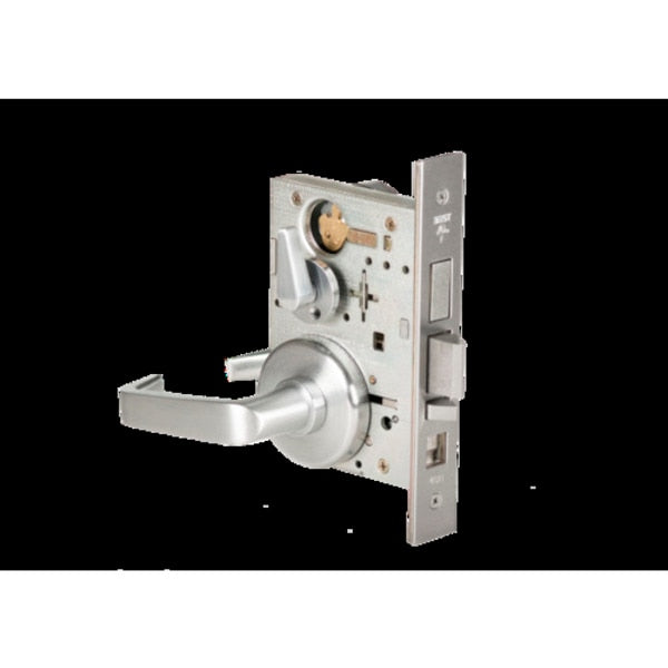 Mortise 45H Lock, Entry, Lever, Rose, Satin Chrome, RH
