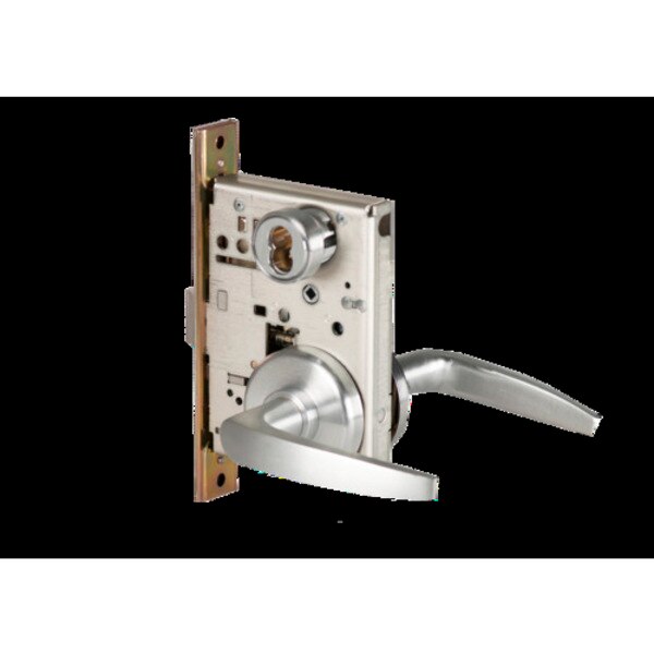 Mortise 45H Lock, Storeroom, Lever, Rose, Satin Chrome, RHRB