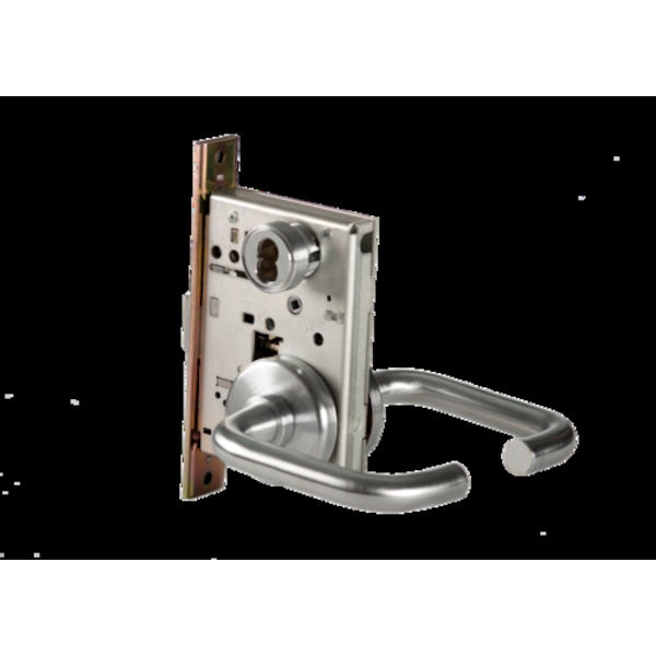 Mortise 45H Lock, Storeroom, Lever, Rose, Satin Chrome, RH