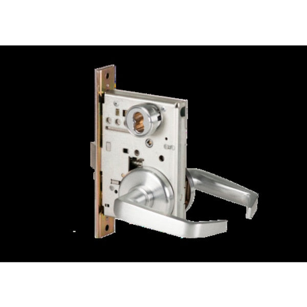 Mortise 45H Lock, Intruder, Lever, Rose, Satin Chrome AM, RH