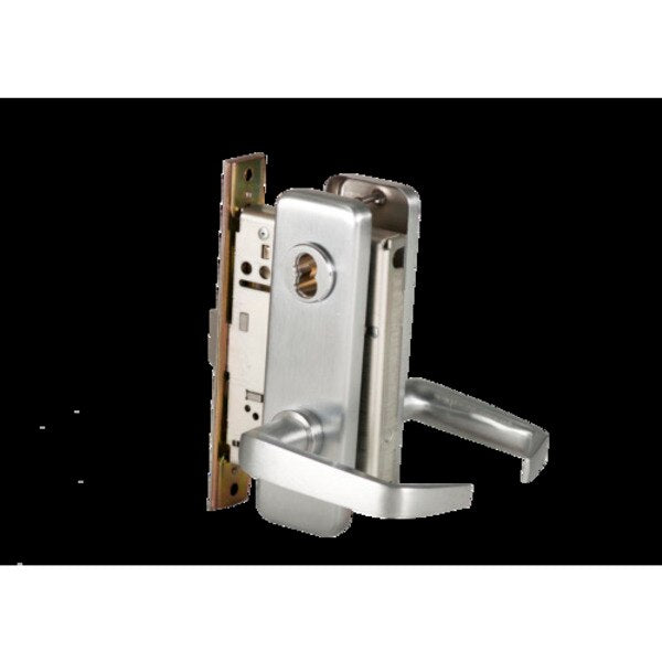 Mortise 45H Lock, Classroom, Lever, Escutcheon, Sat Chr AM, LH