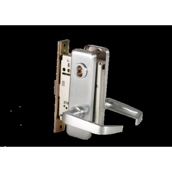 Mortise 45H Lock, Classroom, Lever, Escutcheon, Sat Chr AM, RH