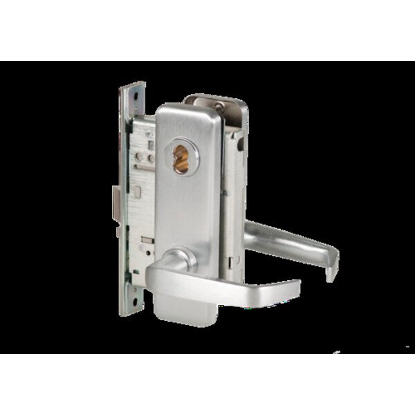Mortise 45H Lock, Dormitory, Lever, Escutcheon, Sat Chr AM, RH