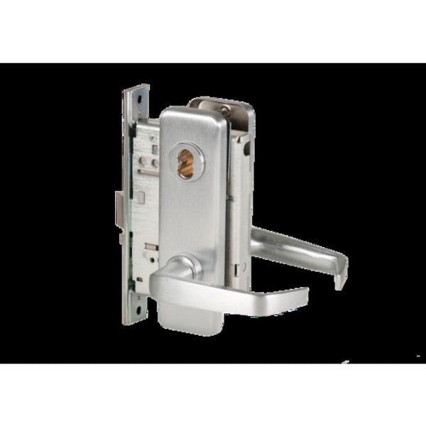 Mortise 45H Lock, Dormitory, Lever, Escutcheon, Sat Chr AM, LH