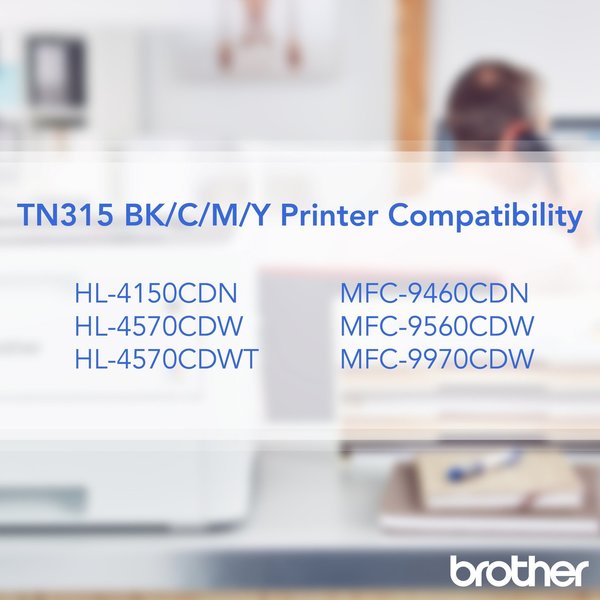 Refurbished Compatible Toner For TN315, C Cyan, 3.5K Pages