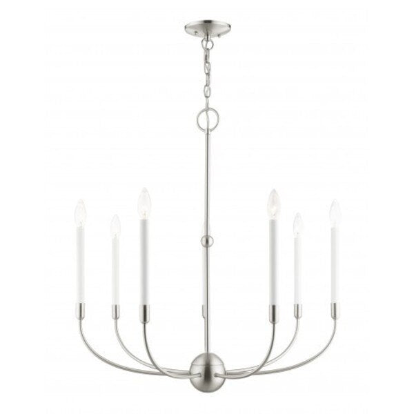 Brushed Nickel Chandelier, 7 Light