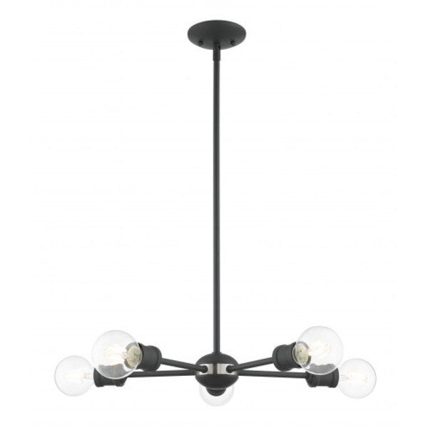 Scandinavian Gray Chandelier, 5 Light
