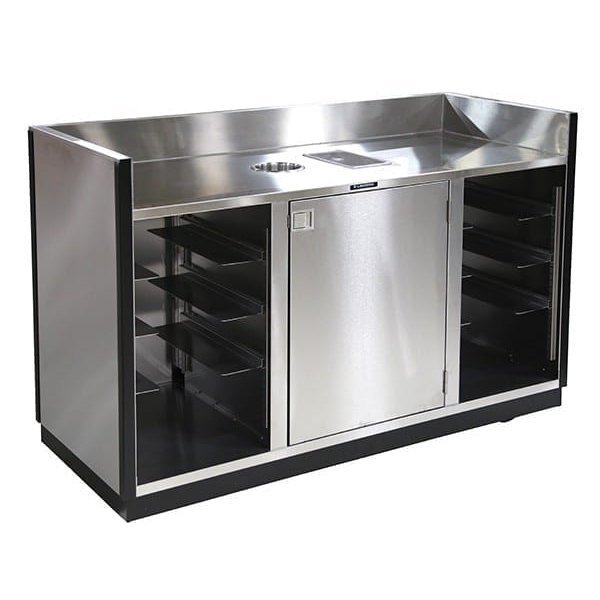 Mobile Bussing Station w/Stainless Steel Exterior-Holds (8) Bus Tubs