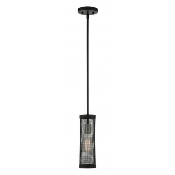 Black with Brushed Nickel Accents Pendan