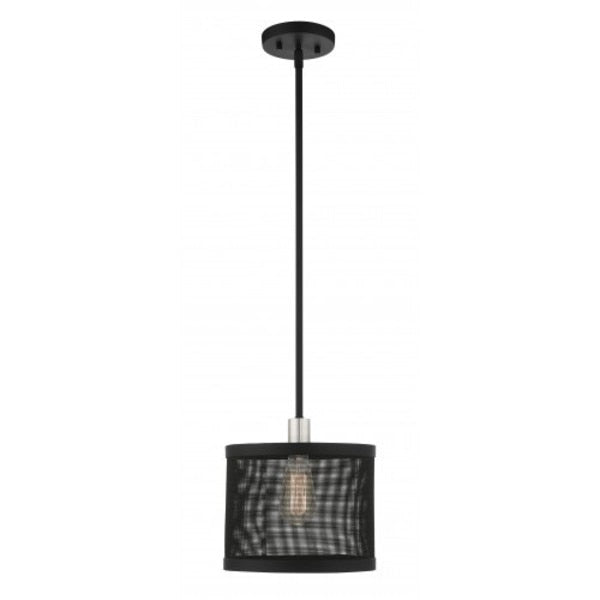 Black with Brushed Nickel Accents Pendan