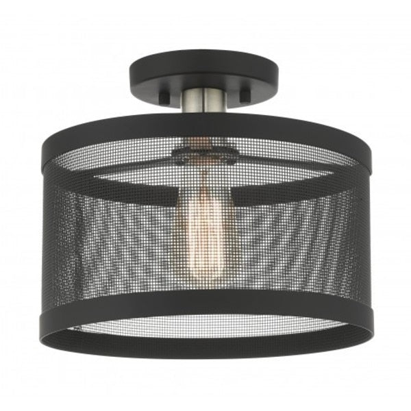 Black with Brushed Nickel Accents Semi F