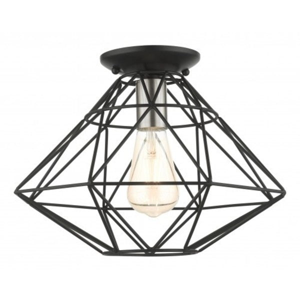 Black Flush Mount, 1 Light