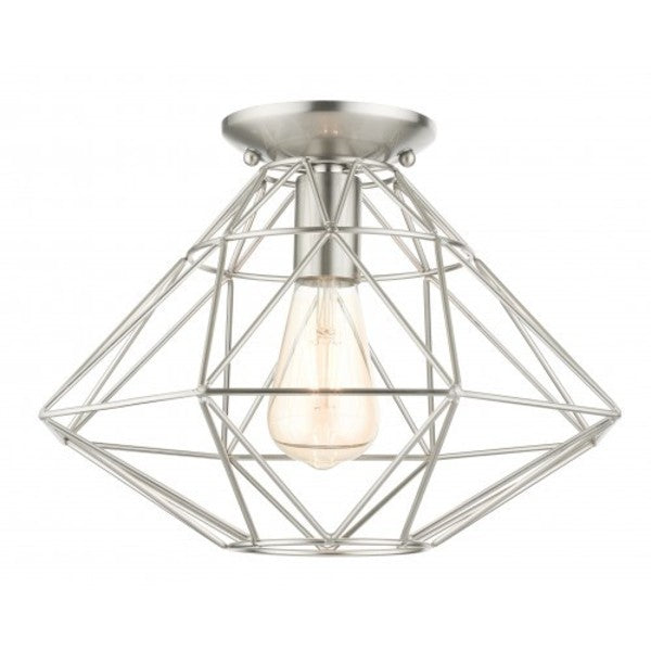 Brushed Nickel Flush Mount, 1 Light