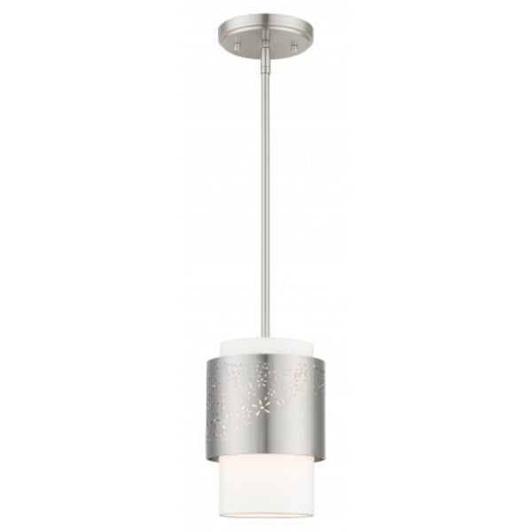 Brushed Nickel Pendant, 1 Light