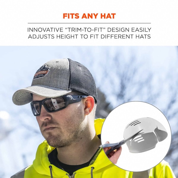 Universal Bump Cap Insert, Lightweight, Fits Into Any Baseball Hat, Gray, One Size