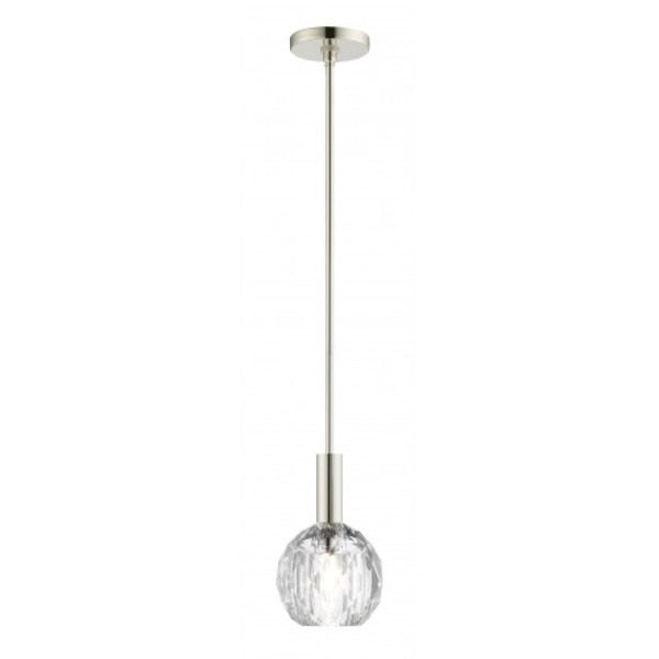 Polished Nickel Pendant, 1 Light