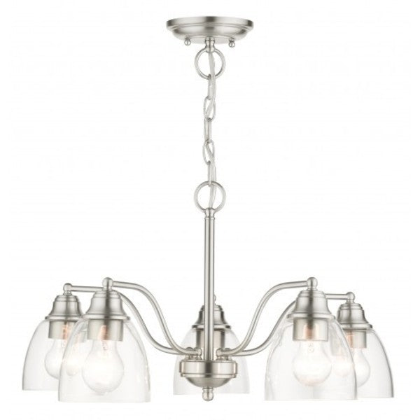 Brushed Nickel Chandelier, 5 Light