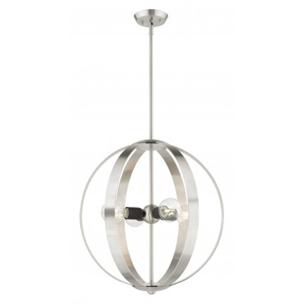 Brushed Nickel Chandelier, 4 Light