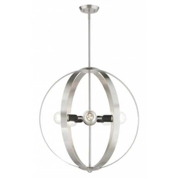 Brushed Nickel Chandelier, 5 Light