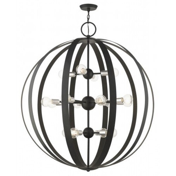 Black Foyer Chandelier, 16 Light