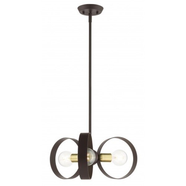 Bronze Chandelier, 3 Light