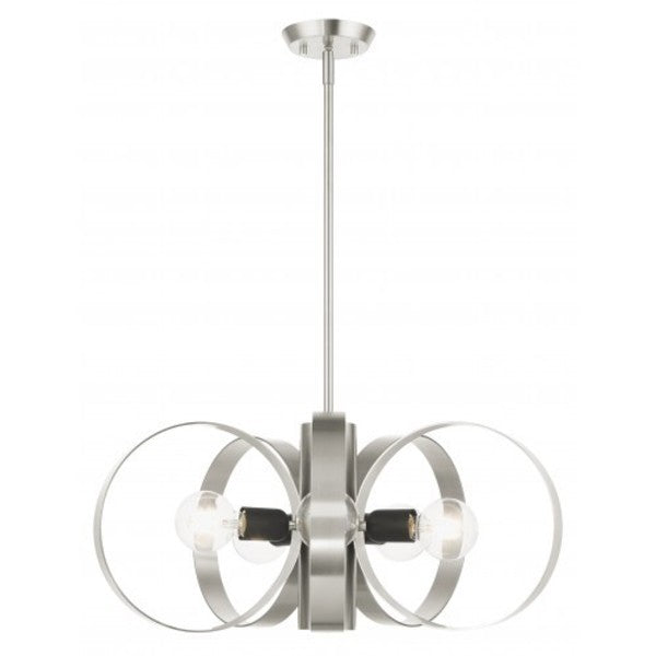 Brushed Nickel Chandelier, 6 Light