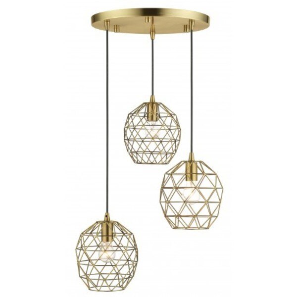 Antique Brass Pendant, 3 Light
