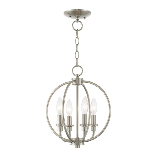 Milania 4 Light Brushed Nickel Convertible Chandelier/Ceiling Mount