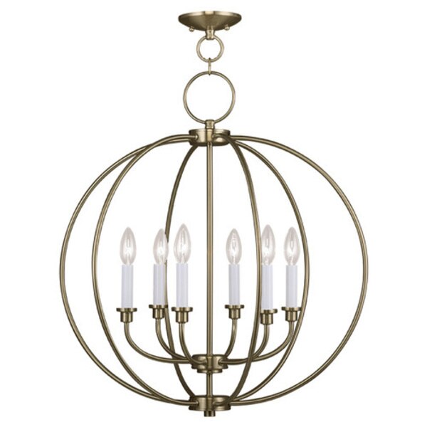 Milania 6 Light Antique Brass Chandelier