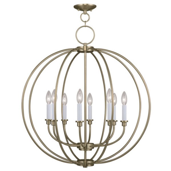 Milania 8 Light Antique Brass Chandelier