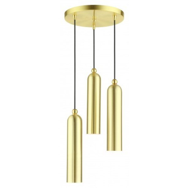 Satin BrassPendant, 3 Light