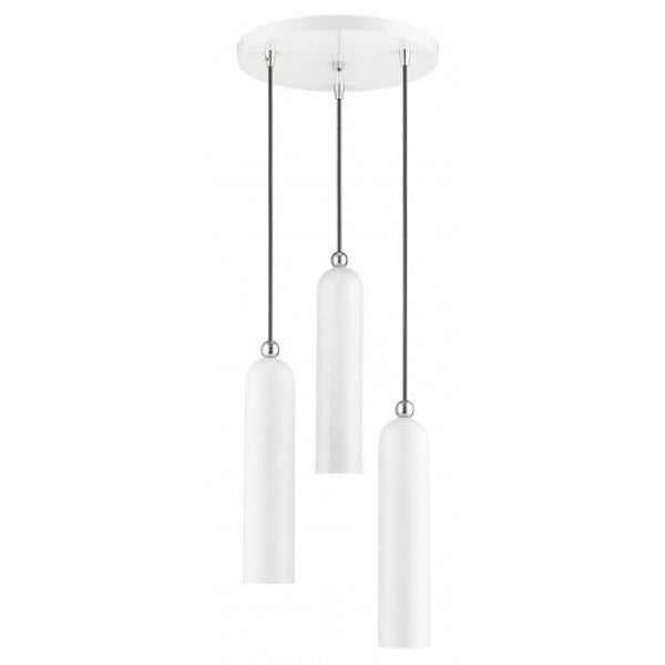 Shiny White Pendant, 3 Light