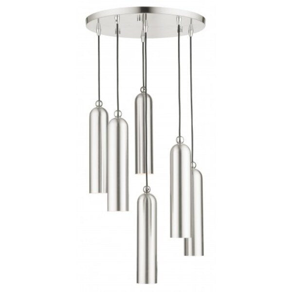 Brushed Nickel Pendant, 6 Light