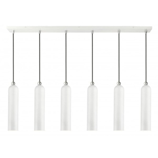 Shiny White FinishLinear Pendant, 6 Light