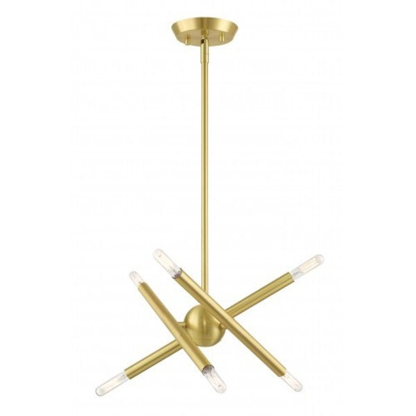 Satin BrassChandelier, 6 Light
