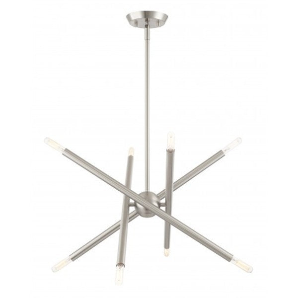 Brushed Nickel Chandelier, 8 Light
