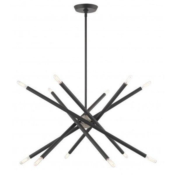 Scandinavian Gray Chandelier, 12 Light