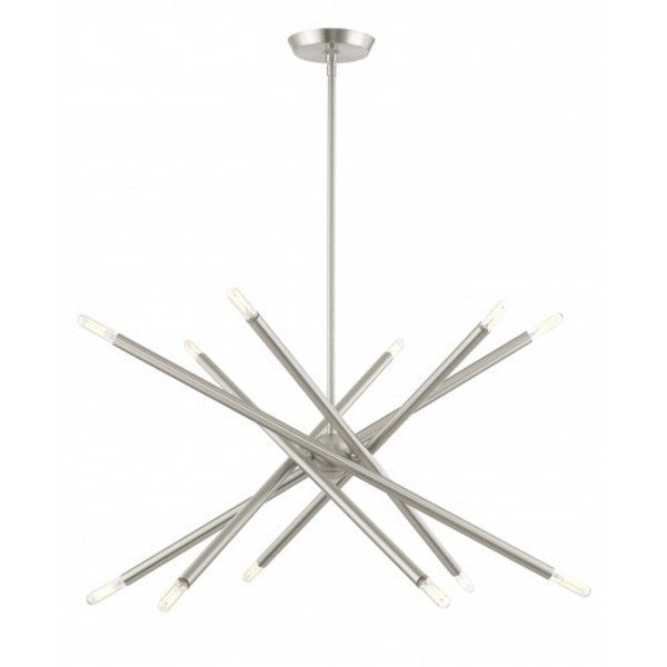 Brushed Nickel Chandelier, 12 Light