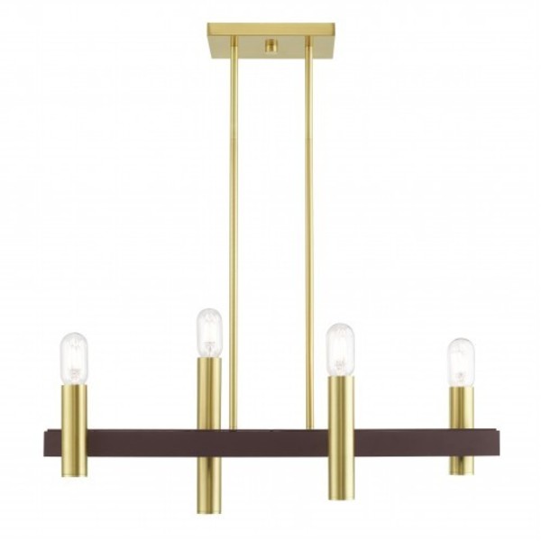 Satin Brass with Bronze Accents Chandeli