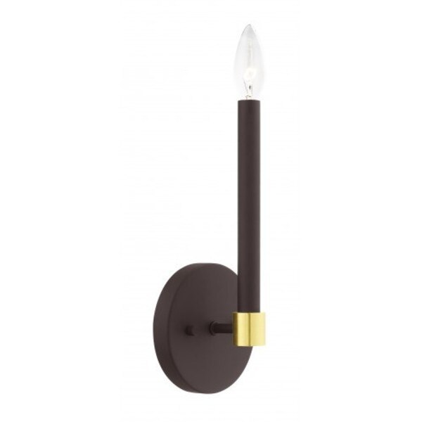 Bronze with Satin Brass Accents Sconce, 1