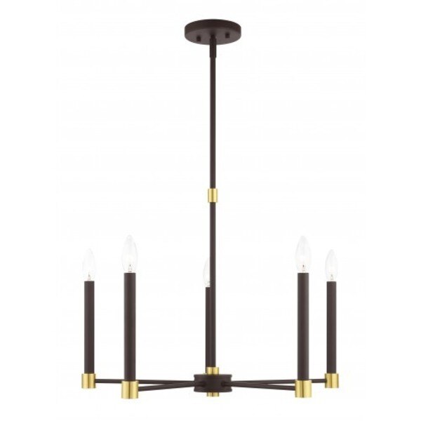 Bronze with Satin Brass Accents Chandeli