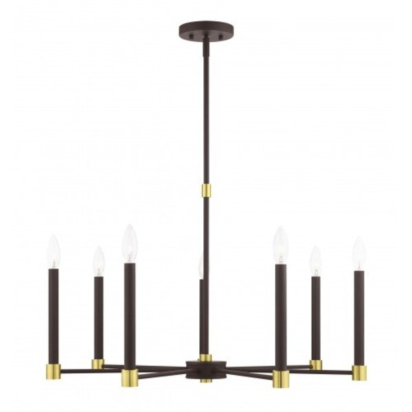 Bronze with Satin Brass Accents Chandeli