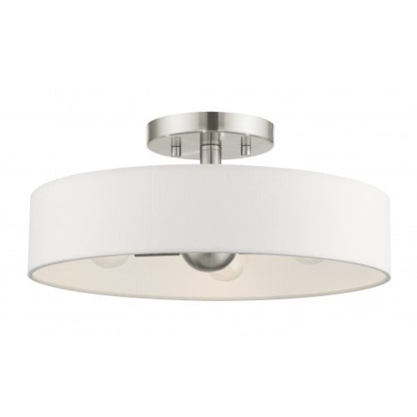 Brushed Nickel Semi Flush, 4 Light