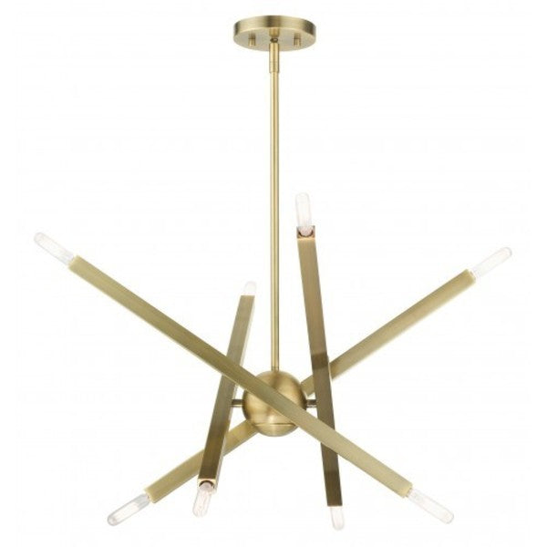 Antique Brass Chandelier, 8 Light