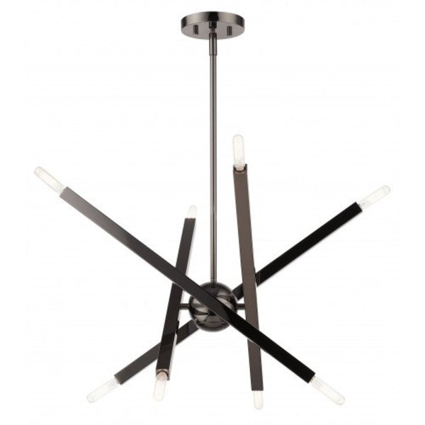 Black Chrome Chandelier, 8 Light