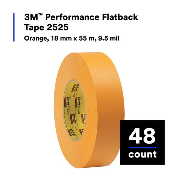 Masking Tape, Orange, 60 yd., PK48