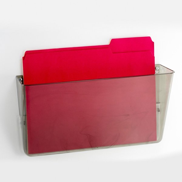 Wall Pocket, Letter, Smoke, 7Hx13W In, Smoke