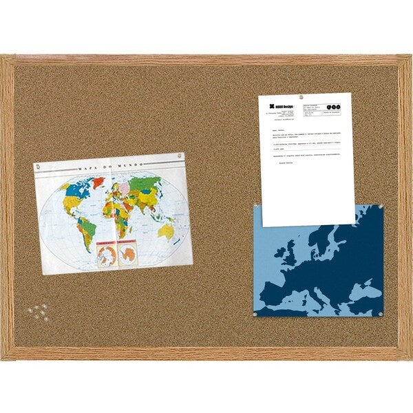 Earth Cork Board 3 ft.x4ft., Oak Frame