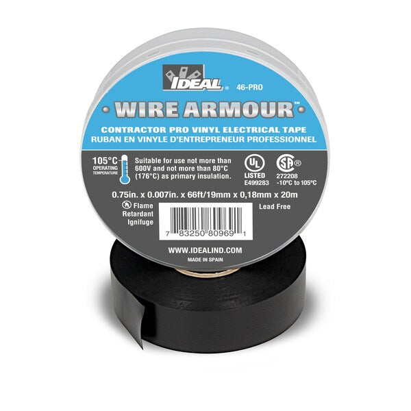 Pro Vinyl Tape, 3/4 x 66, Black